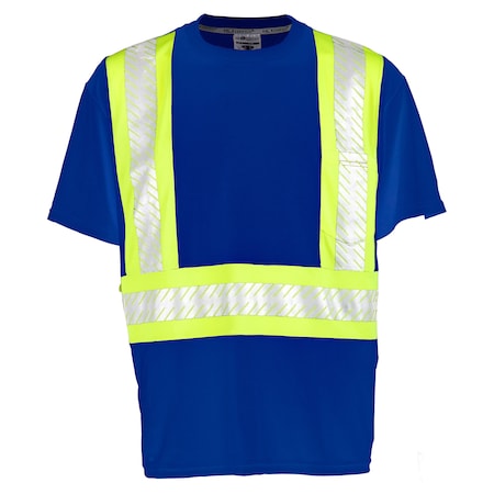 Ml Kishigo M, Royal Blue, Class 1 Enhanced Visibility Contrast T-Shirt B202-M